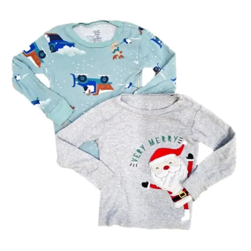 Two Toddler's Christmas Theme Long Sleeve Shirt